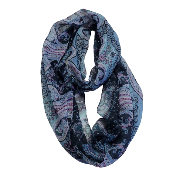 Women's Infinity Scarf Paisley Print Lightweight All Season Scarf - Picture 2 of 12